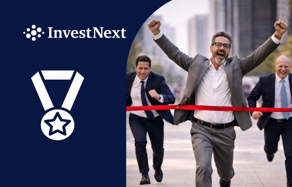 Businesspeople running in race